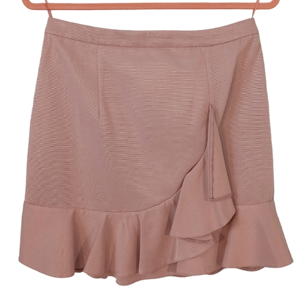 NWT | Miss Selfridge Pink Frill Hem Mini Skirt | US 8